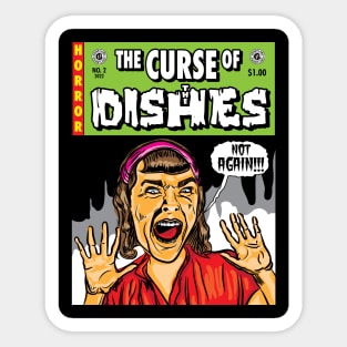 The Curse of the Dishes, Horror Comicbook Cover Sticker